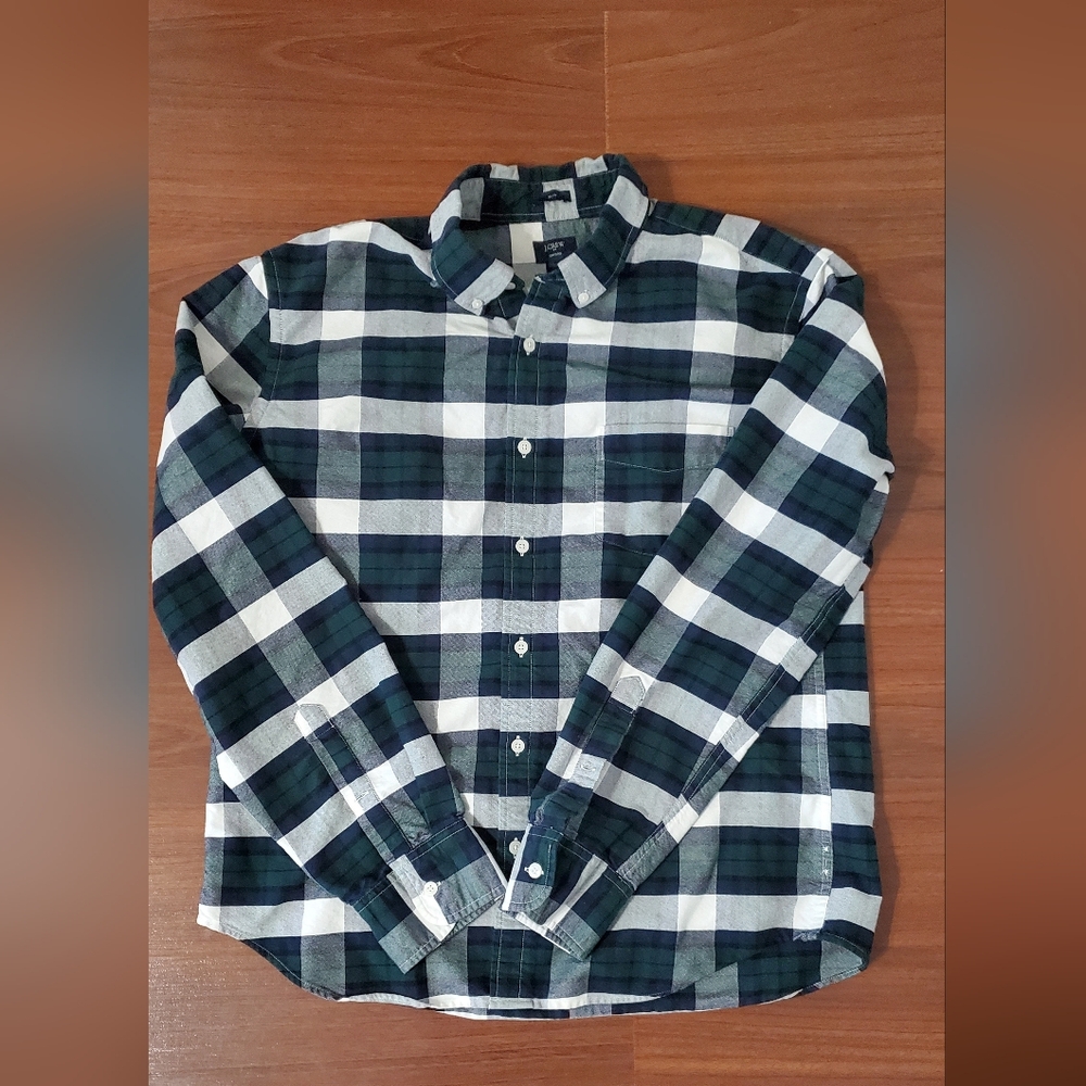 J. Crew Navy and White Checkered Shirt